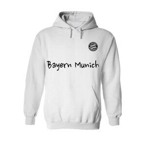 Bayern Munich White Hoodie With Black Logo